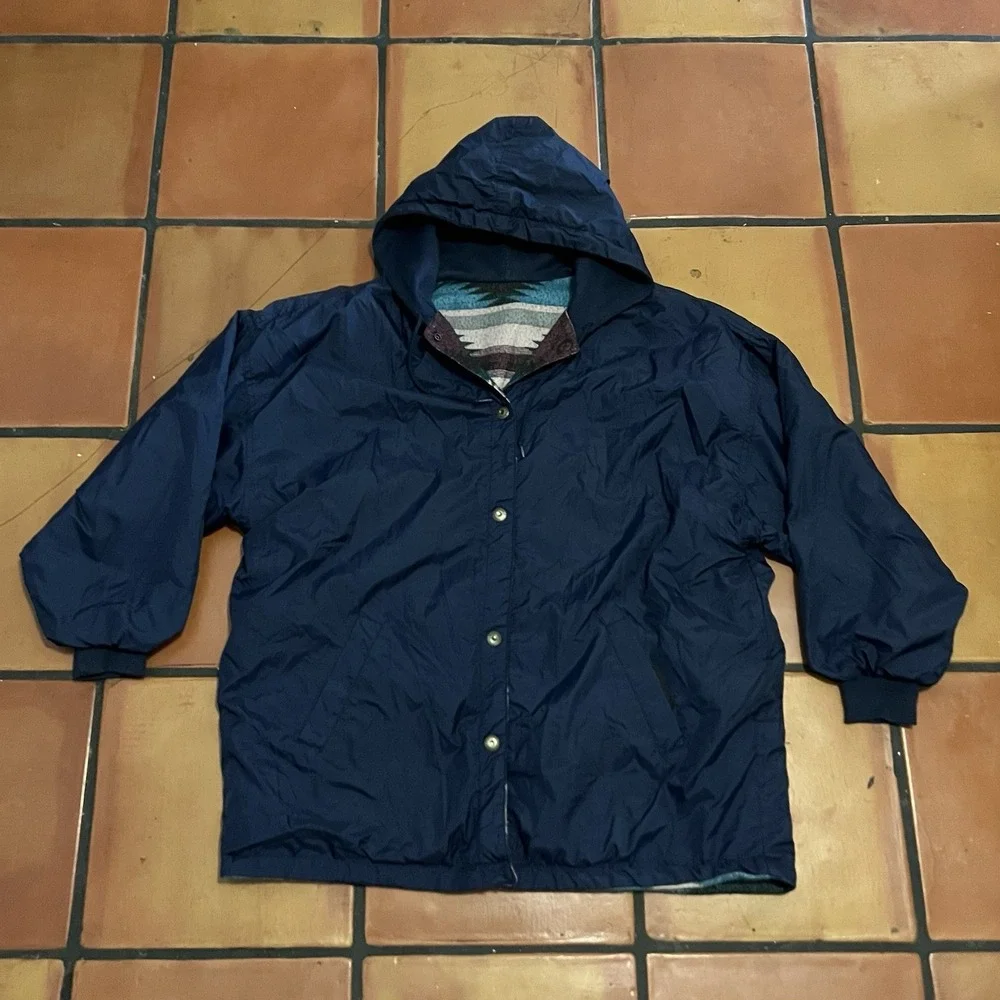 Vintage Braetan Reversible Jacket Southwest Aztec Size Large Multicolored Blue